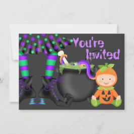 Niedliches Halloween Pumpkin Baby Einladung zum 1.