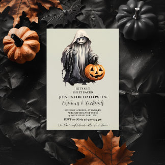 Niedliches Halloween Pumpkin Boo Party Einladung
