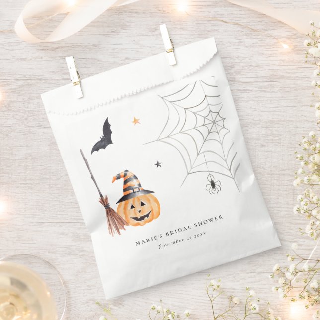Niedliches Halloween Pumpkin Spider Web-Brautparty Geschenktütchen (Ausgeschnitten)