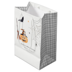 Niedliches Halloween Pumpkin Spider Web-Brautparty Mittlere Geschenktüte