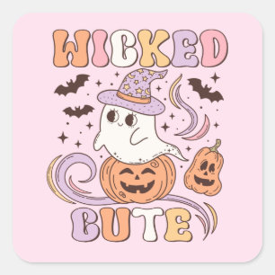 Niedliches Halloween Quadratischer Aufkleber