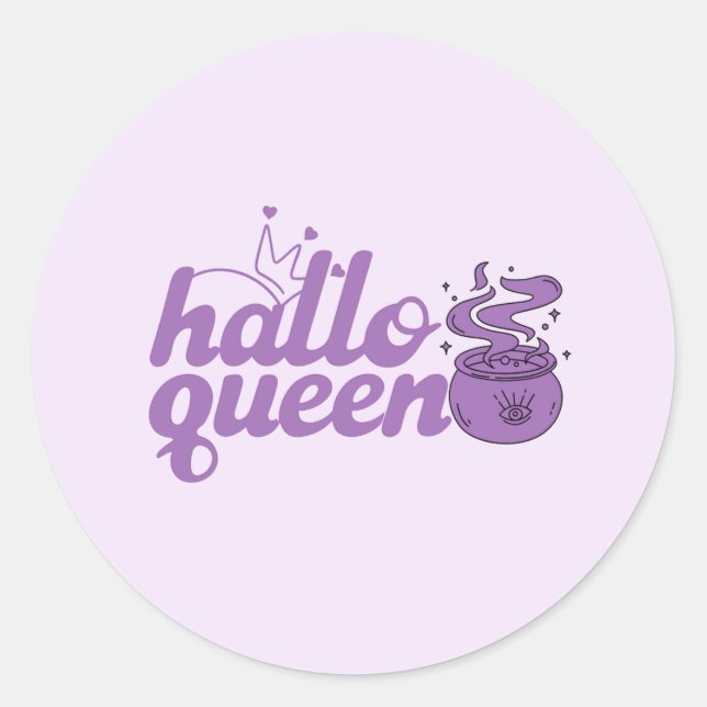 Niedliches Halloween Queen, Halloqueen, Retro Runder Aufkleber (Vorderseite)