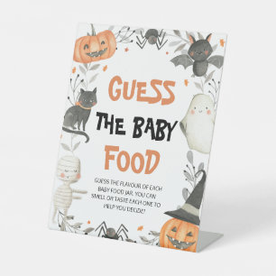 Niedliches Halloween Raten die Baby Food Baby Dusc Sockelschild