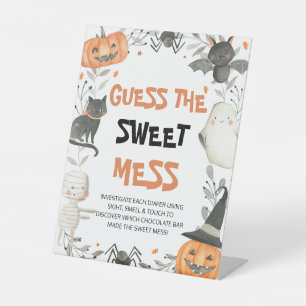 Niedliches Halloween Raten Sie die süße Mess-Babyd Sockelschild