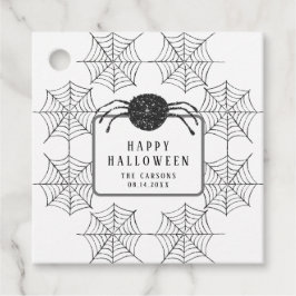 Niedliches Halloween-Schwarz-weiß-Spider-Web-Party Geschenkanhänger