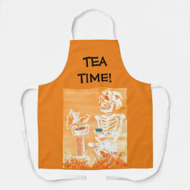 Niedliches Halloween Skeleton-Bat Tea Küche Schürz Schürze