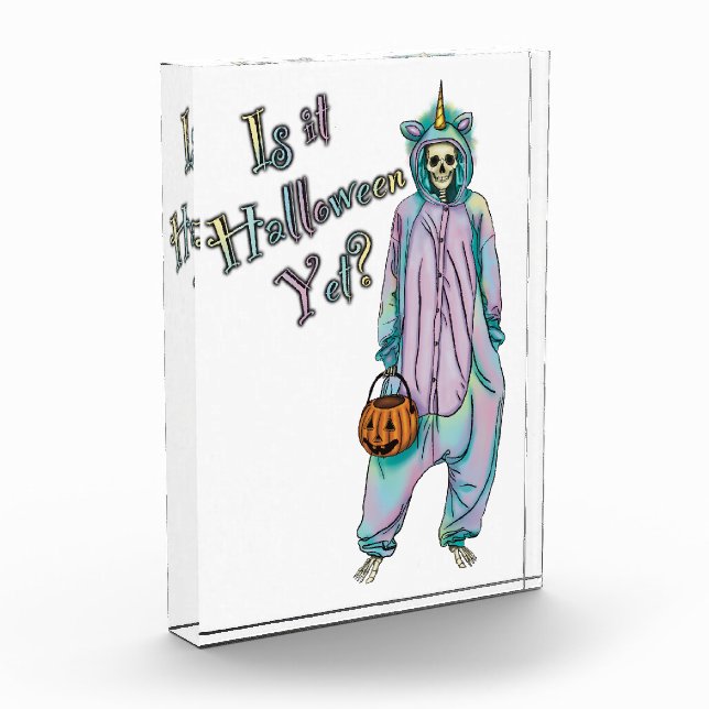 Niedliches Halloween Skeleton Fotoblock (Links)