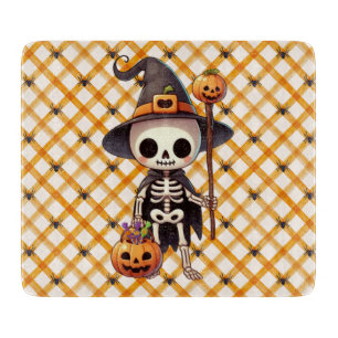 Niedliches Halloween-Skelett Schneidebrett