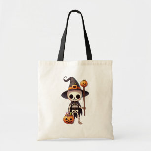 Niedliches Halloween-Skelett Tragetasche