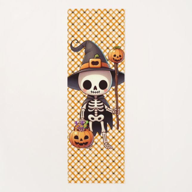 Niedliches Halloween-Skelett Yogamatte (Vorderseite)
