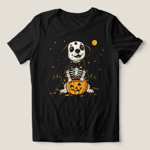 Niedliches Halloween-Skelettkostüm mit Pumpkin Tri-Blend Shirt