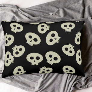 Niedliches Halloween Skull Muster Schwarz Akzent K Zierkissen
