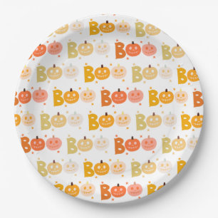 Niedliches Halloween Spooky Boo Creepy Pumpkin Pappteller