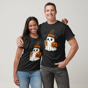 Niedliches Halloween Spooky Hexenghost mit Pumpkin T-Shirt
