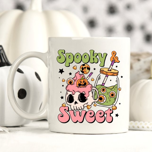 Niedliches Halloween-Spooky und süßes Sprichwort Kaffeetasse (Von Creator hochgeladen)