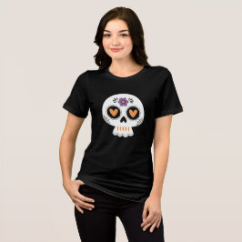 Niedliches Halloween Sugar Skull Tri-Blend Shirt