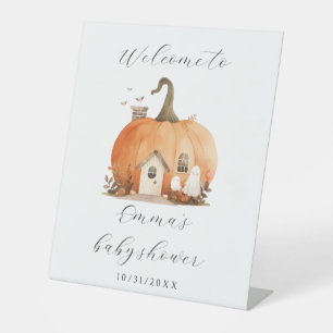 Niedliches Halloween-ThemenBaby-Dusche Empfang Sockelschild
