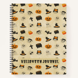 Niedliches Halloween-Themenmuster Notizbuch