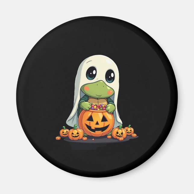 Niedliches Halloween Turtle Ghost mit Candy (5) Magnet (Vorne)