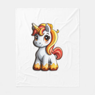 Niedliches Halloween Unicorn Candy Corn Horn Magic Fleecedecke