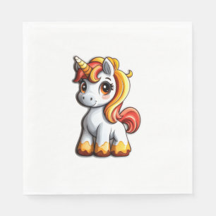 Niedliches Halloween Unicorn Candy Corn Horn Magic Serviette