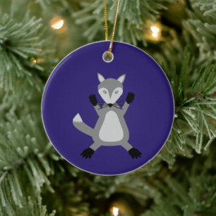 Niedliches Halloween Wolf Custom Christmas Keramik Ornament