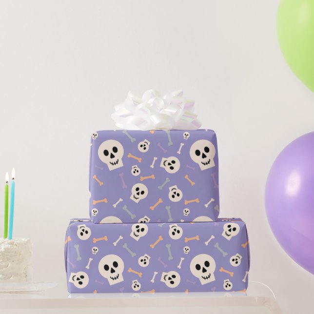 Niedliches Halloween Wrapping Paper mit Skull und  Geschenkpapier (Partygeschenke)