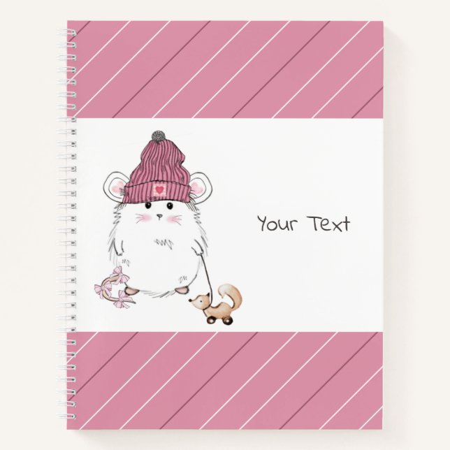 Niedliches Hamster-Custom-Pink Notizbuch (Vorderseite)
