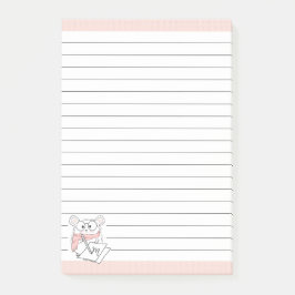 Niedliches Hamster Monogramm Pink Post-it Klebezettel