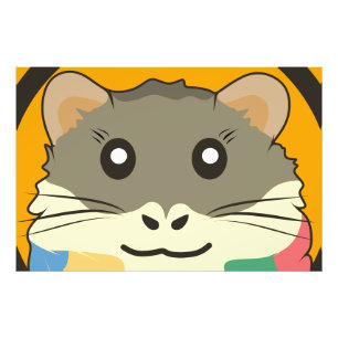Niedliches Hamstergesicht mit farbigem Fell: Tierl Fotodruck