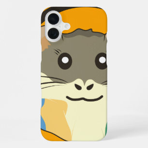 Niedliches Hamstergesicht mit farbigem Fell: Tierl iPhone 16 Plus Hülle