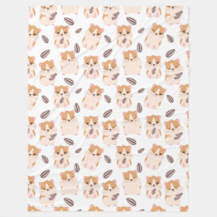 Niedliches Hamstergesicht und Muster Kid Fleecedecke