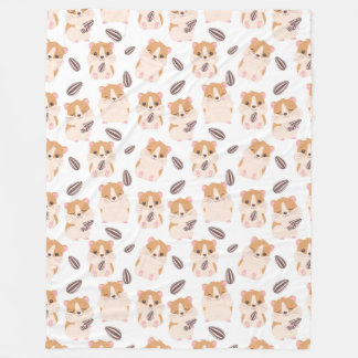Niedliches Hamstergesicht und Muster Kid Fleecedecke