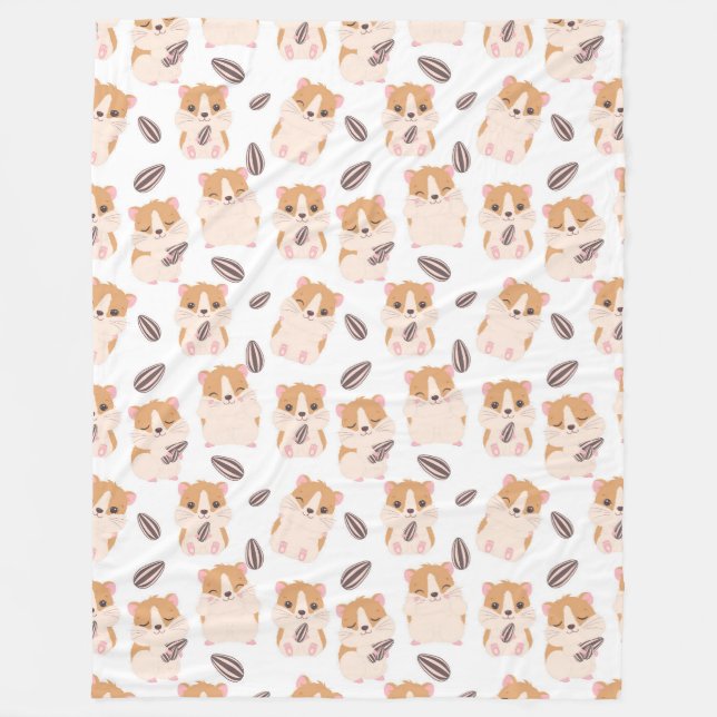 Niedliches Hamstergesicht und Muster Kid Fleecedecke (Vorderseite)