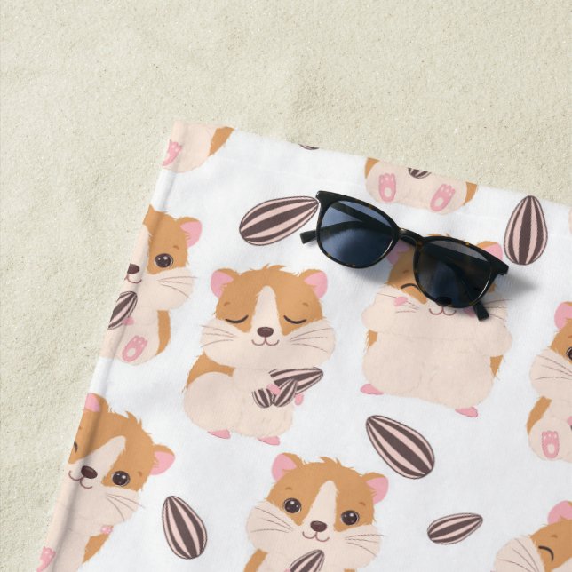 Niedliches Hamstergesicht und Muster Kid Strandtuch (Beispiel)