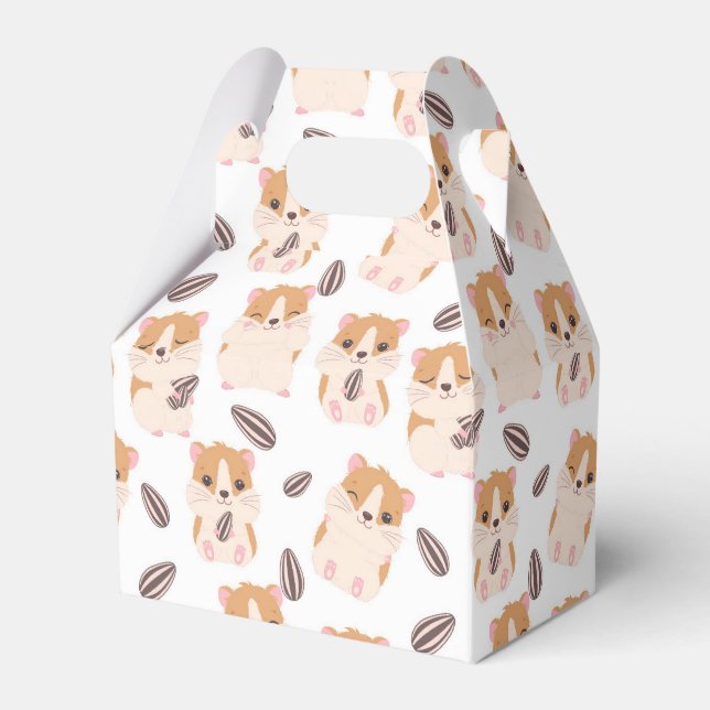Niedliches Hamstergesicht und Saatmuster Geburtsta Geschenkschachtel (Vorderseite)