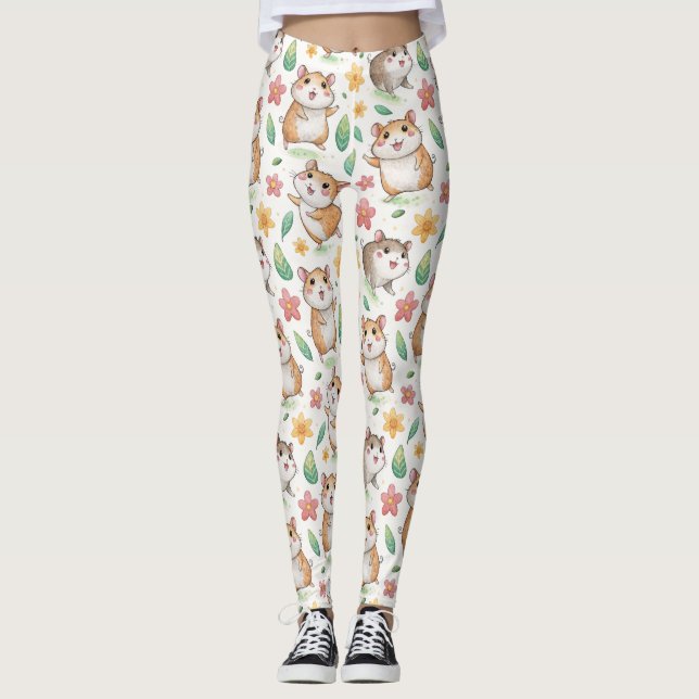 Niedliches Hamstermuster Leggings (Vorderseite)