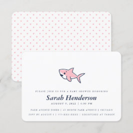 Niedliches handGezeichnet Pink Shark Baby Shower G Einladung
