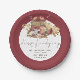 Niedliches Handwriting-Skript für Maus Happy Frien Pappteller