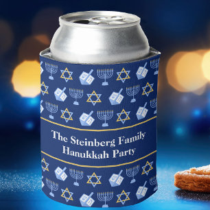 Niedliches Hanukkah Dreidel Menorah Muster kundens Dosenkühler