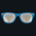 Niedliches Hanukkah Party Menorah Blue Retro Sonne Partybrille<br><div class="desc">Coole Hanukkah Party Kinder Sonnenbrille in blau mit einer Menorah für Chanukah. Rock deine Hanukah Feier mit dieser lustigen jüdischen Brille.</div>