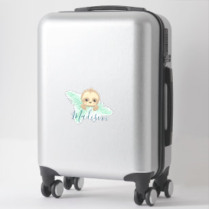 Niedliches Happy Baby Sloth mit Palm Blätter Mono Aufkleber