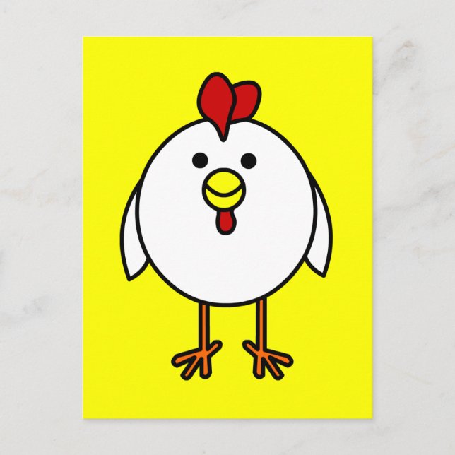 Niedliches Happy Chicken Postkarte (Vorderseite)