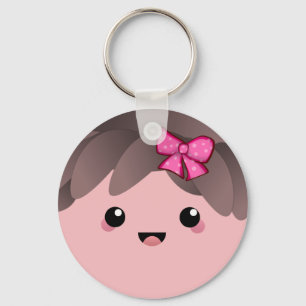 Niedliches Happy Face Kawaii Japanische Cartoon Pu Schlüsselanhänger