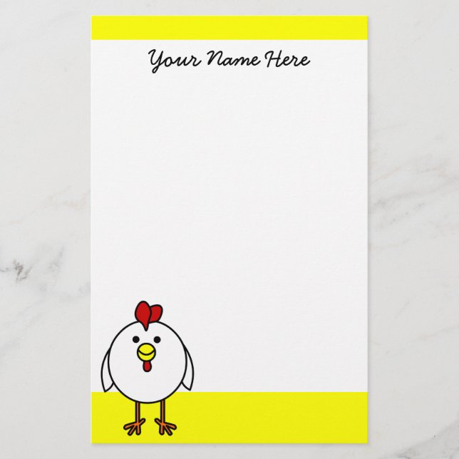 Niedliches Happy-Hühnchen-Geschirr Briefpapier (Vorderseite)