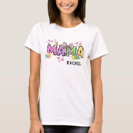Niedliches Happy Oaster Bunny Mama personalisierte T-Shirt