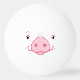 Niedliches Happy Pink Pig Face Tischtennisball