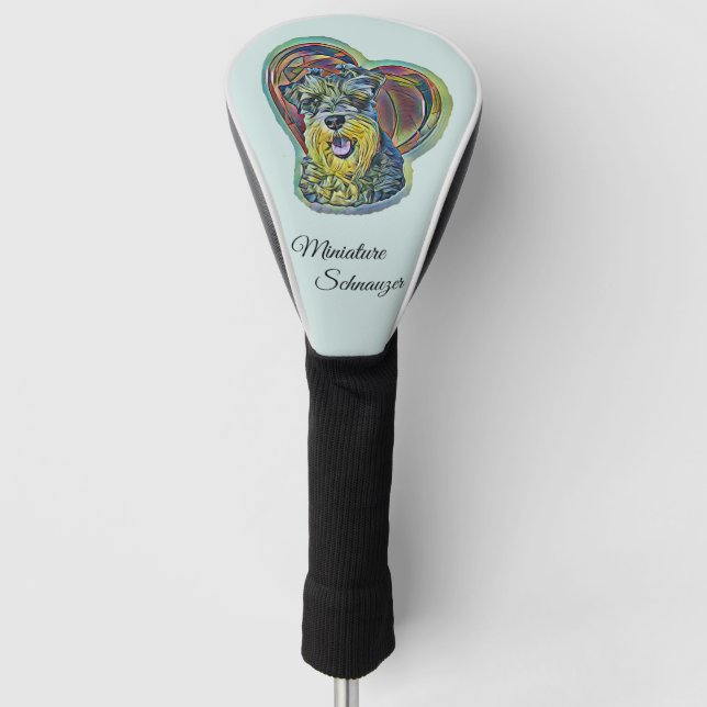Niedliches Hartglas Miniatur Schnauzer mit Herz  Golf Headcover (Vorderseite)