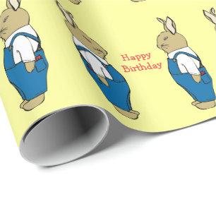 Niedliches Häschen-Kaninchen in Gesamt-Kinderalle Geschenkpapier