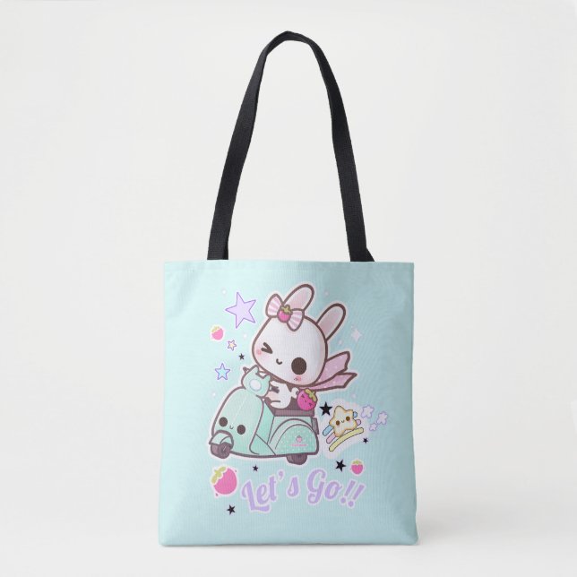 Niedliches Häschen mit kawai Roller Tasche (Vorderseite)